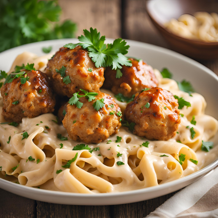 Boulettes de Viande et Pâtes à la Crème